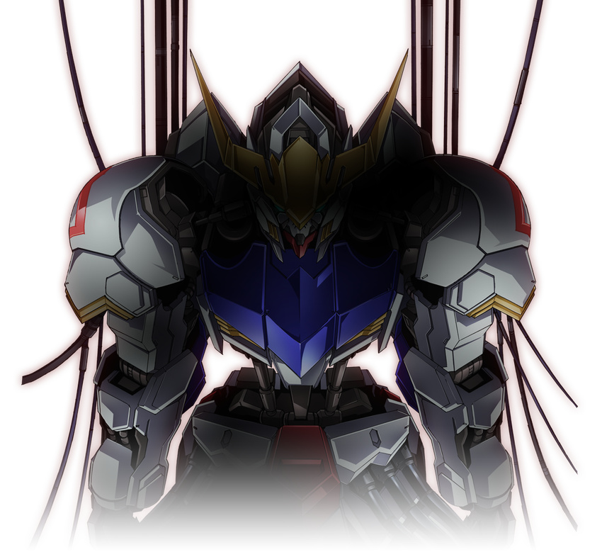 cowboy_shot gradient gundam gundam_barbatos gundam_tekketsu_no_orphans mecha mobile_suit no_humans official_art shade solo transparent_background