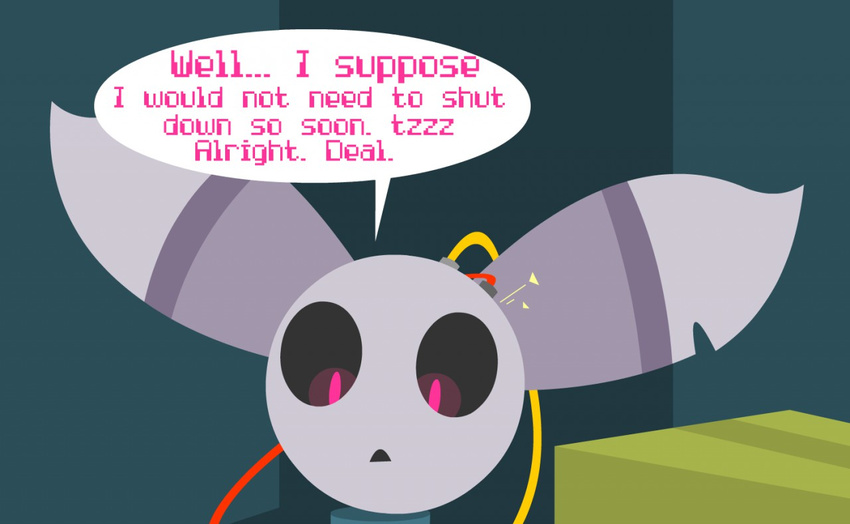 animatronic box coffee_cup comic detached_head eeple english_text lagomorph long_ears machine mammal mechanical robot shane_frost text wire