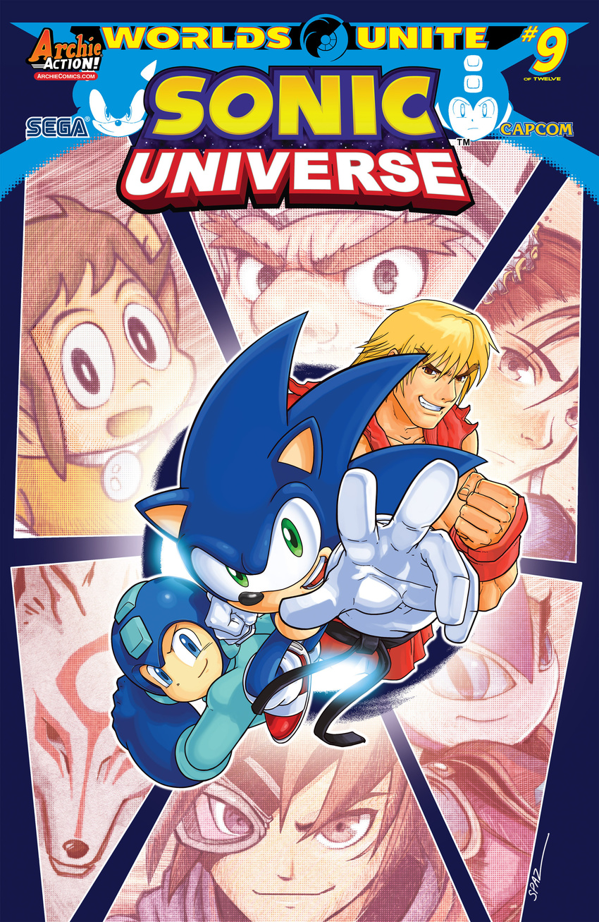 advertisement alex_kidd amaterasu blonde_hair blue_eyes brown_eyes brown_hair canine chun-li cover crossover deity female globes green_eyes hair hedgehog human ken_masters machine male mammal mega_man_(character) mega_man_(serie) mega_man_(series) nights nights_into_dreams official_art robot skies_of_arcadia sonic_(series) sonic_(sonic) street_fighter video_games wolf ōkami