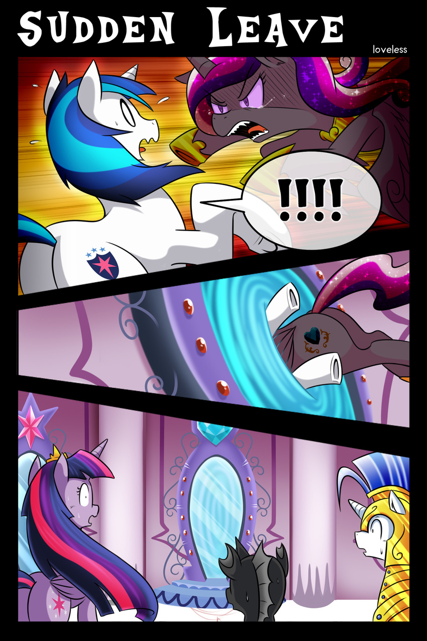 2015 changeling comic english_text equine female feral friendship_is_magic horn male mammal my_little_pony princess_cadance_(mlp) queen_chrysalis_(mlp) royal_guard_(mlp) shining_armor_(mlp) text twilight_sparkle_(mlp) unicorn vavacung winged_unicorn wings
