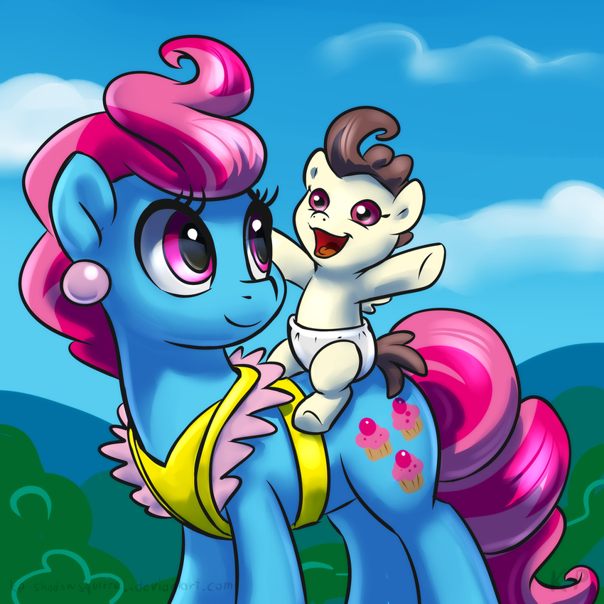 2015 cute earth_pony equine female feral friendship_is_magic horse karol_pawlinski male mammal mrs_cake_(mlp) my_little_pony pegasus pony pound_cake_(mlp) smile wings young