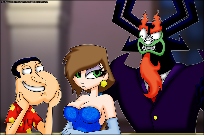 aku angry breasts cartoon cleavage clothed clothing family_guy female humor magic_user male not_furry pervert quagmire samurai_jack shapeshifter stare verona verona7881