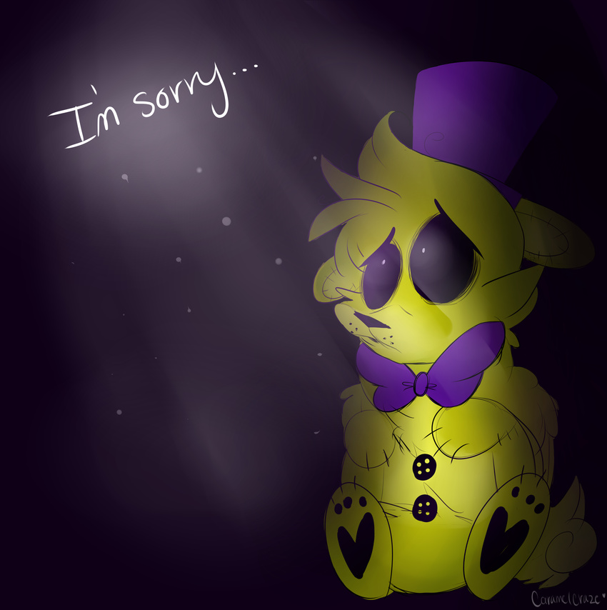 caramelcraze five_nights_at_freddy's five_nights_at_freddy's_4 fredbear_(fnaf) glowing glowing_eyes plushie video_games