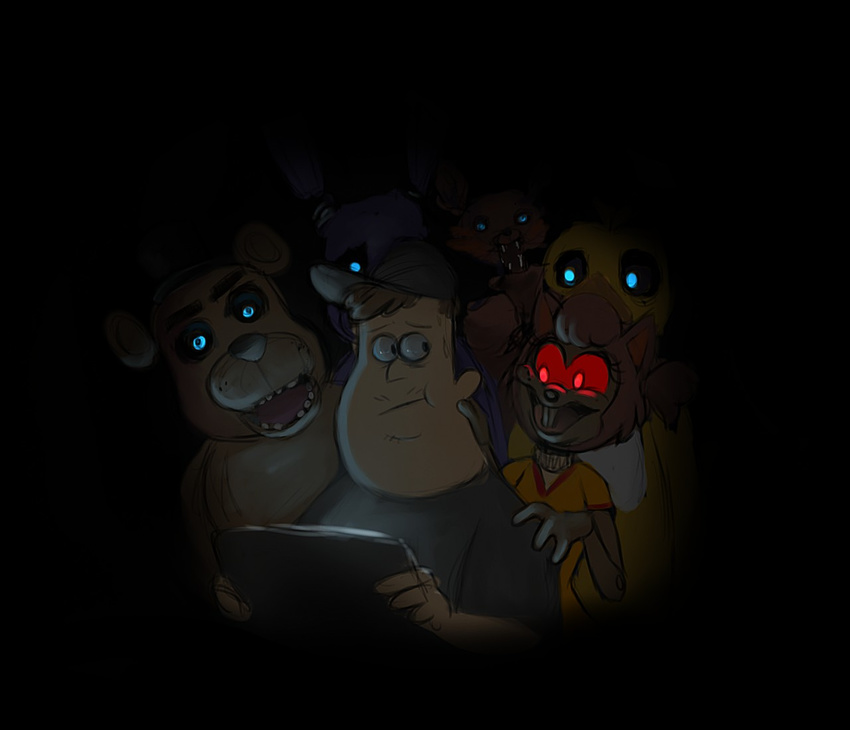 animatronic anthro avian bear beaver bird bonnie_(fnaf) breasts buckteeth canine cheerleader chica_(fnaf) chicken clothed clothing crossover female five_nights_at_freddy's fox foxy_(fnaf) freckles freddy_(fnaf) giffany gravity_falls group human joints lagomorph lycheepuddn machine male mammal pigtails rabbit red_eyes robot rodent shirt skirt soos video_games