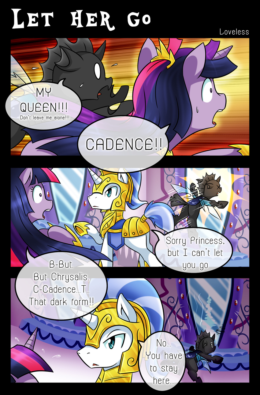 2015 changeling comic dialogue english_text equine female feral friendship_is_magic group horn male mammal my_little_pony royal_guard_(mlp) text twilight_sparkle_(mlp) unicorn vavacung winged_unicorn wings