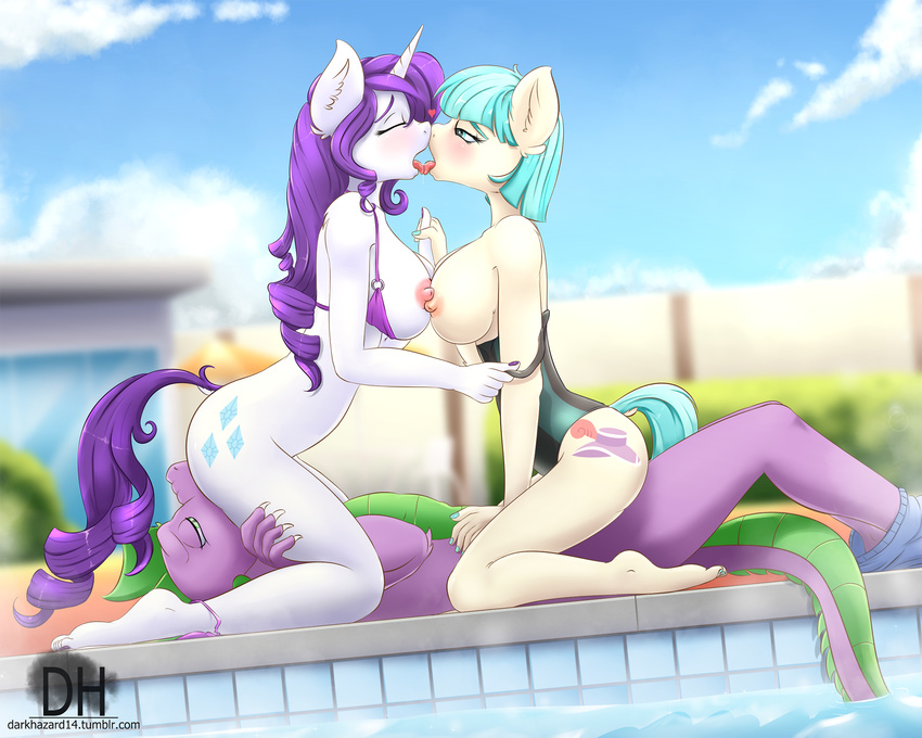 &lt;3 2015 aged_up anthro anthrofied areola barefoot big_breasts bisexual blue_hair blush breasts coco_pommel_(mlp) cunnilingus cutie_mark darkhazard dragon earth_pony equine erect_nipples eyes_closed female female/female friendship_is_magic fur group group_sex hair half-closed_eyes hand_holding horn horse humanoid_feet kissing long_hair lying male male/female mammal my_little_pony nipples nude on_back on_top open_mouth oral outside penetration plantigrade pony purple_hair rarity_(mlp) scalie sex spike_(mlp) swimming_pool threesome tongue tongue_out unicorn vaginal vaginal_penetration water white_fur