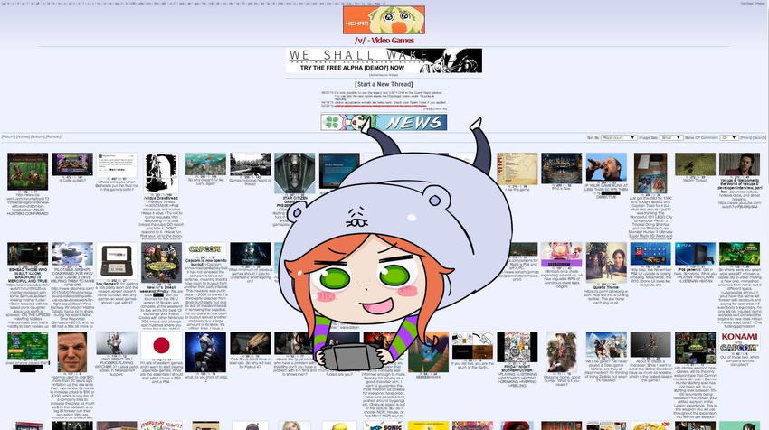 /v/ 1girl 4chan 8chan animal_costume chibi gamer himouto!_umaru-chan hood parody screencap simple_background vivian_james