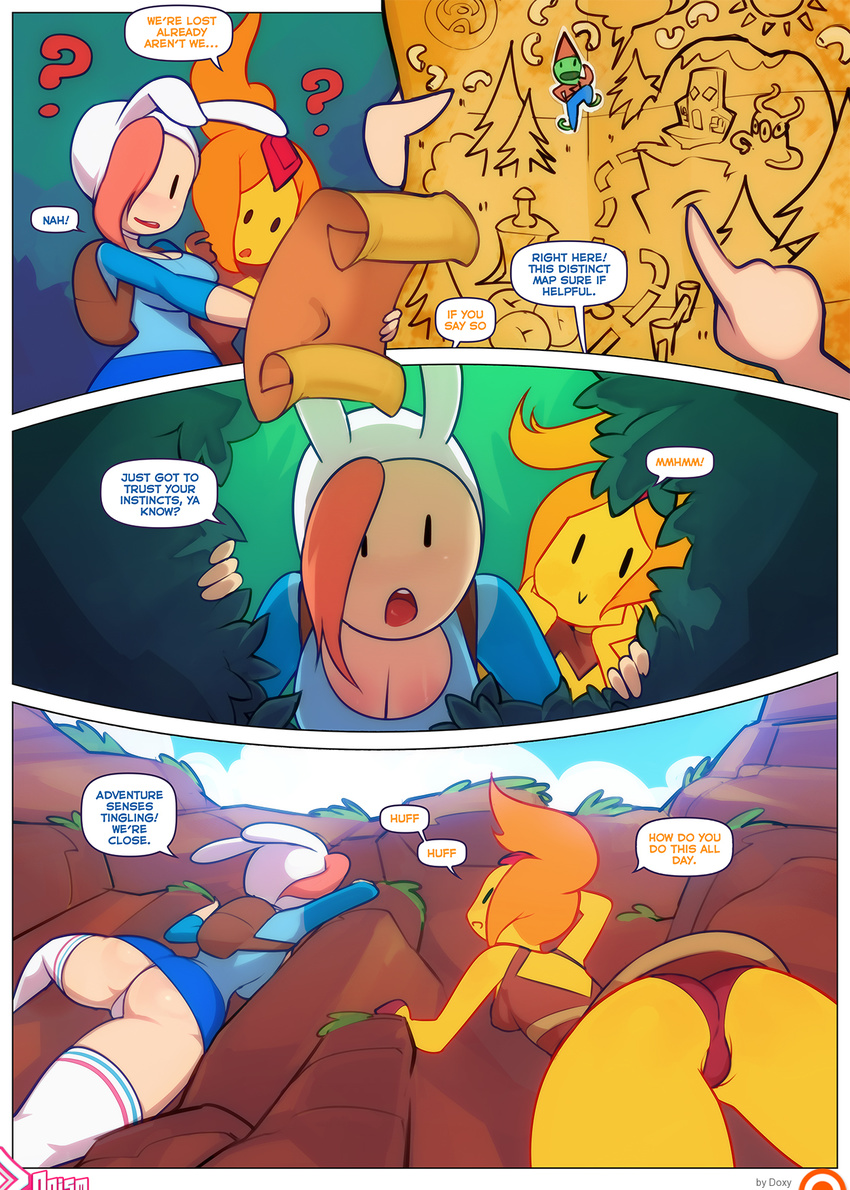 adventure_time clothed clothing doxy duo elemental female fire_elemental flame_princess hair human humanoid mammal not_furry princess red_hair royalty text