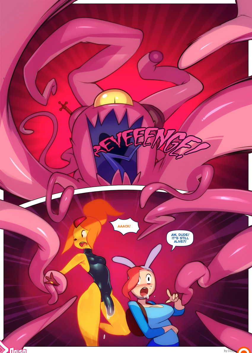 adventure_time clothed clothing doxy duo elemental female fionna_the_human fire_elemental flame_princess hair human humanoid mammal monster princess red_hair royalty tentacles text