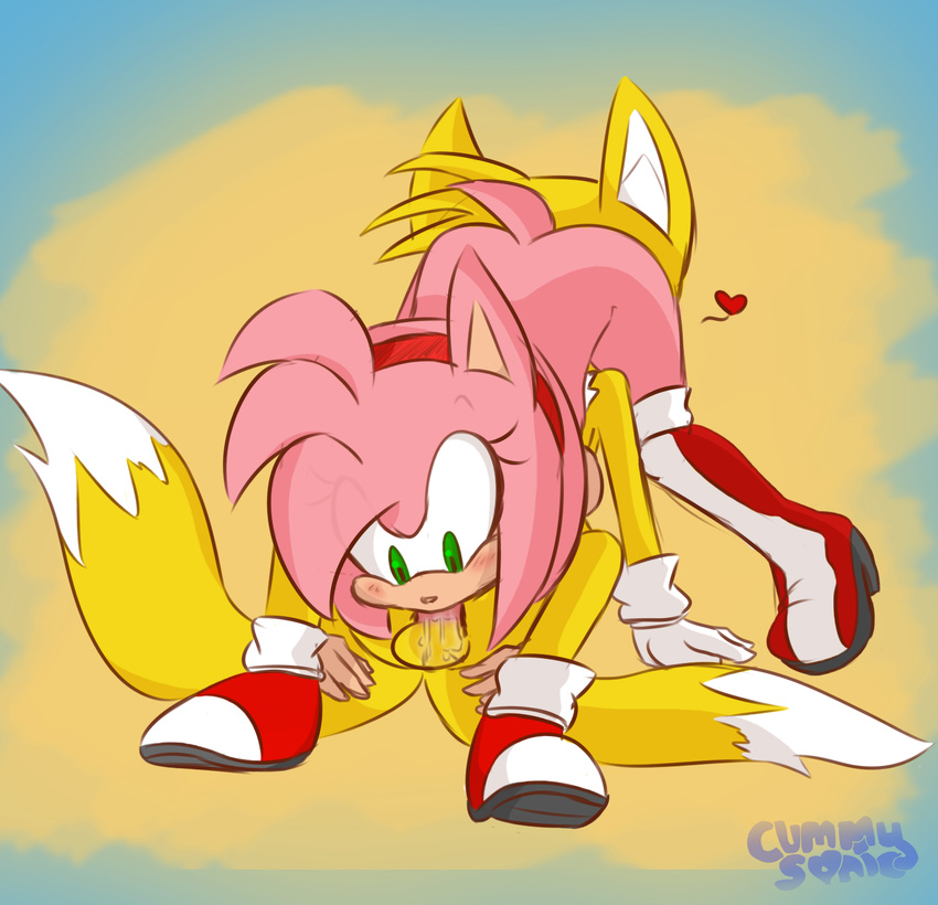 69 amy_rose balls cum cummysonic cunnilingus duo fellatio female green_eyes hearlesssoul male mammal miles_prower oral penis sex sonic_(series) vaginal