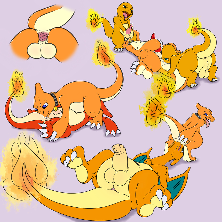 alternate_color anus balls charem_(character) charizard charmander charmeleon collar crouching digital_media_(artwork) duo erection facesitting fire gaping gaping_anus group group_sex humanoid_penis long_foreskin lying male male/male masturbation multiple_images naughty_face nintendo on_back opencanvas oral penis pok&eacute;mon precum rear_view scalie sex size_difference small_dom_big_sub snout_fuck solo tapering_penis threesome tongue tongue_out tygre_(artist) uncut video_games wings