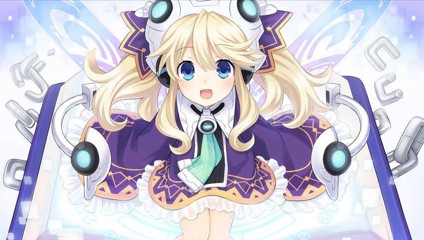 absurdres blonde_hair blue_eyes book choujigen_game_neptune game_cg gradient gradient_background highres histoire neptune_(series) solo spoilers