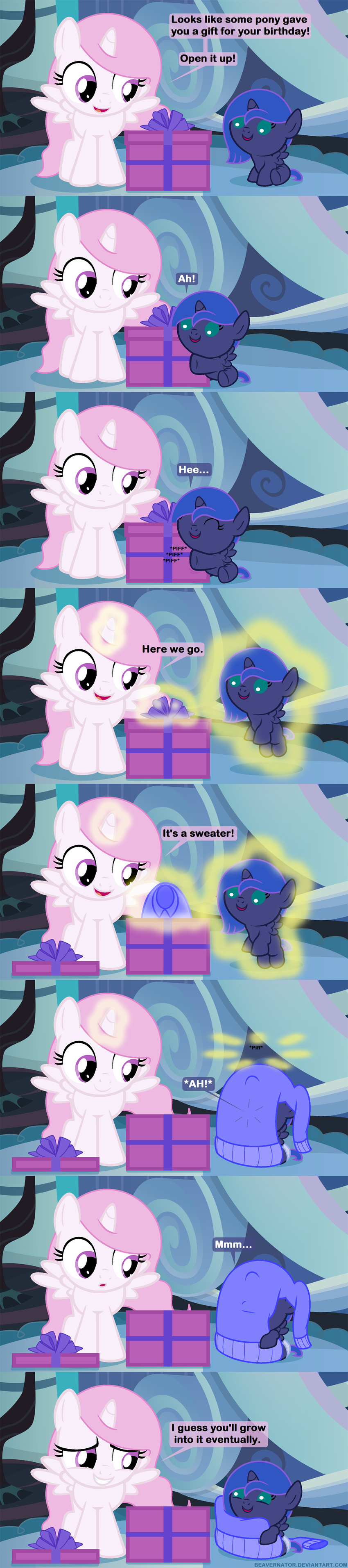 2015 beavernator cute duo english_text equine female feral friendship_is_magic horn mammal my_little_pony princess_celestia_(mlp) princess_luna_(mlp) sibling sisters text winged_unicorn wings