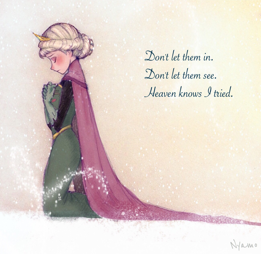 elsa_(frozen) english frozen_(disney) highres lyrics nyamo solo