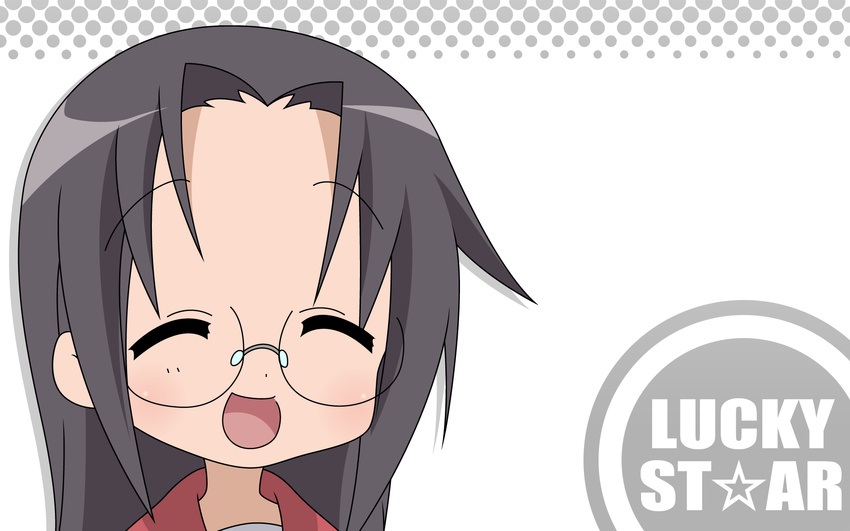 black_hair glasses lucky_star tamura_hiyori white