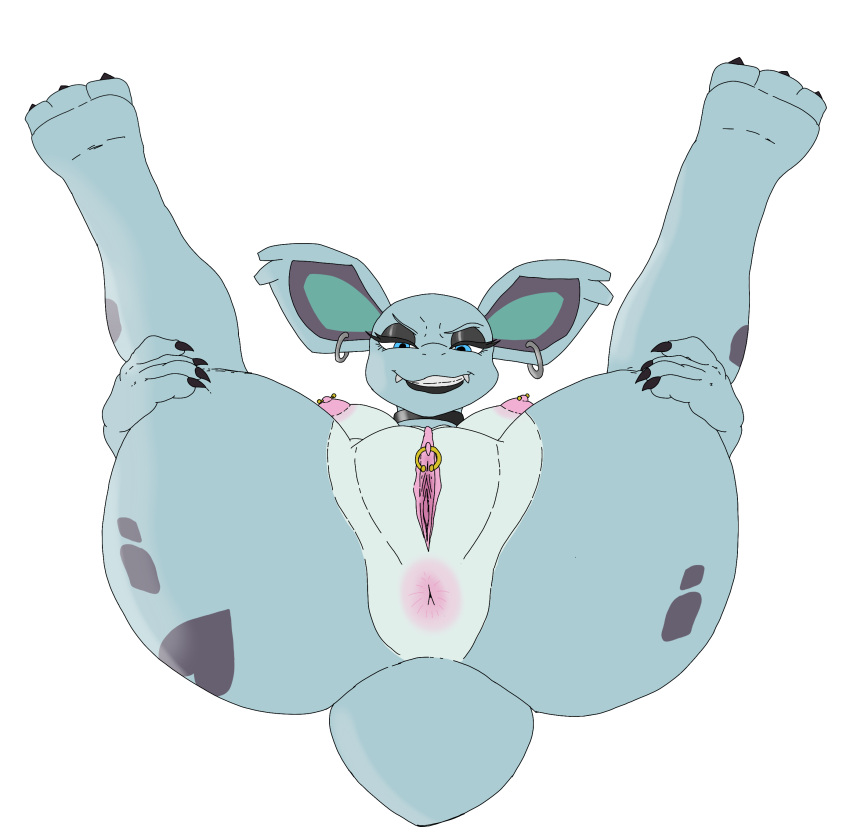 absurd_res alpha_channel anthro anus black_eyeliner black_lipstick clitoris clitoris_piercing ear_piercing eyeliner female generation_1_pokemon genital_piercing genitals hi_res lace_(hirurux) legs_up lipstick makeup nidorina nintendo nipple_piercing nipples piercing pokemon pokemon_(species) pokemorph ragnarakk solo spread_legs spreading vulva