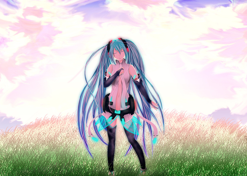 hatsune_miku miku_append sky tagme vocaloid