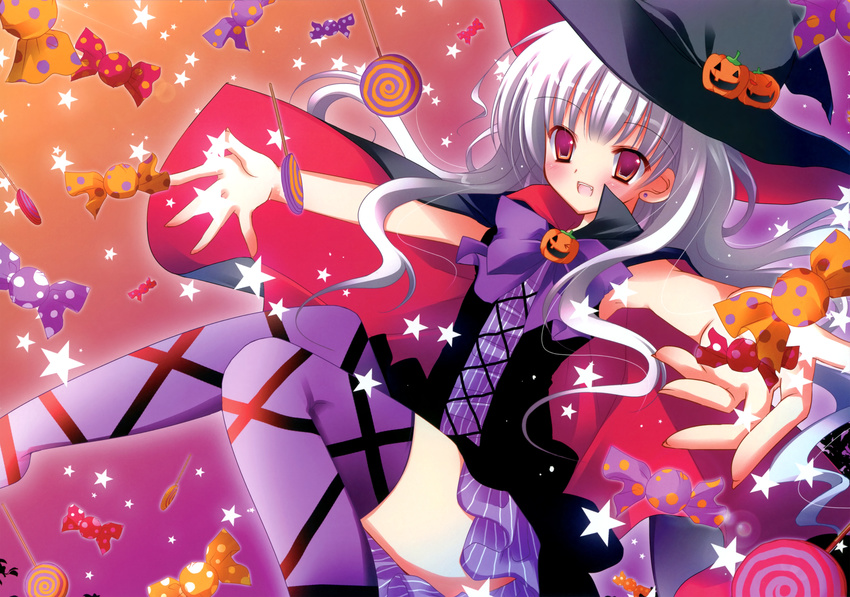 candy food halloween long_hair natsuki_coco scan witch