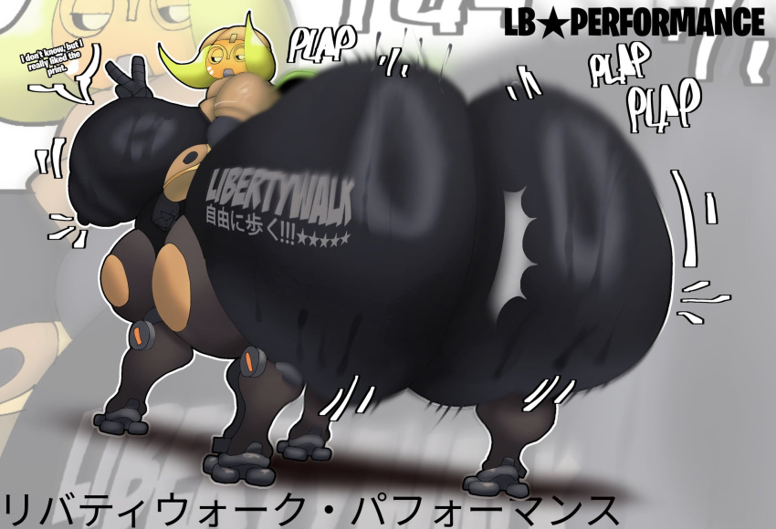 2026 all_fours areola ass_clapping big_breasts big_butt black_areola black_nipples blizzard_entertainment breasts butt crowundeadcat digital_media_(artwork) english_text exclamation_point female gesture half-closed_eyes hand_gesture hi_res huge_breasts huge_butt hyper hyper_butt japanese_text looking_at_viewer looking_back machine narrowed_eyes nipples omnic onomatopoeia orisa_(overwatch) overwatch solo sound_effects taur text tusks twerking v_sign yellow_eyes