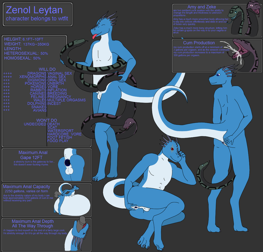 all_the_way_through anus cum cum_inflation dragon excessive_cum gaping inflation male model_sheet penis reptile robotic_eye scalie scar snake snake_penis