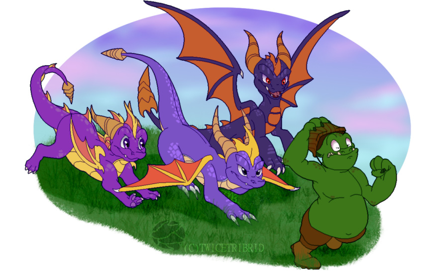 3_toes chasing dragon flying goblin grass humanoid legend_of_spyro skylanders_academy spyro spyro_reignited_trilogy spyro_the_dragon teeth the_legend_of_spyro toes twicetribrid video_games wings