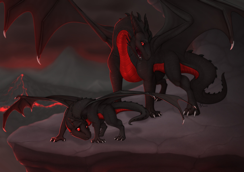 anthro claws dragon fefairy feral horn male shador spikes volcano