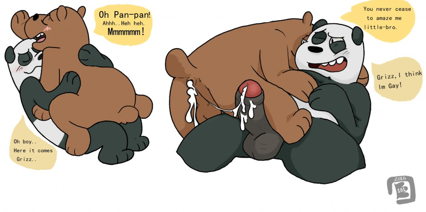 anal balls bear bowserboy101 cum cum_in_ass cum_inside duo grizzly_(character) grizzly_bear male male/male mammal panda panda_(character) penis uncut we_bare_bears