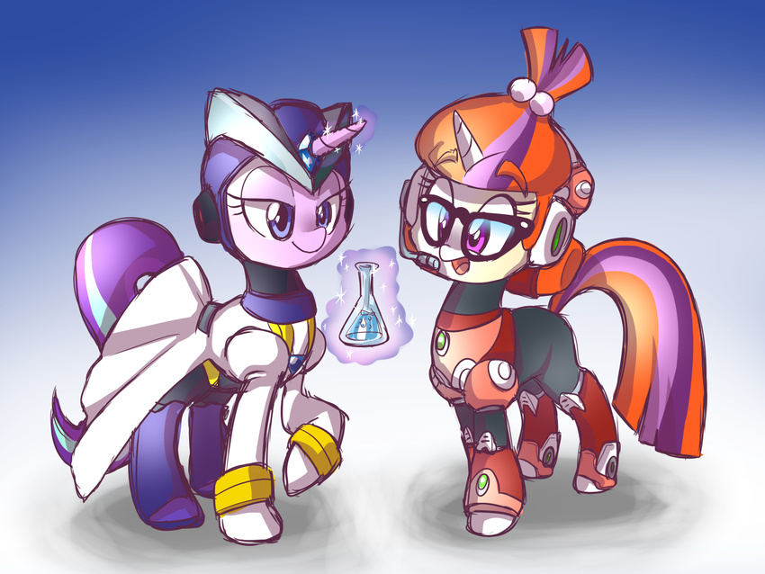 2015 beaker duo equine eyewear female friendship_is_magic glasses glowing horn levitation magic mammal mega_man_(series) moondancer_(mlp) my_little_pony potion starlight_glimmer_(mlp) thegreatrouge unicorn