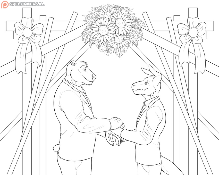altar cute flower hand_holding invalid_tag love male male/male orion plant raidy sunflower tuxedo wedding