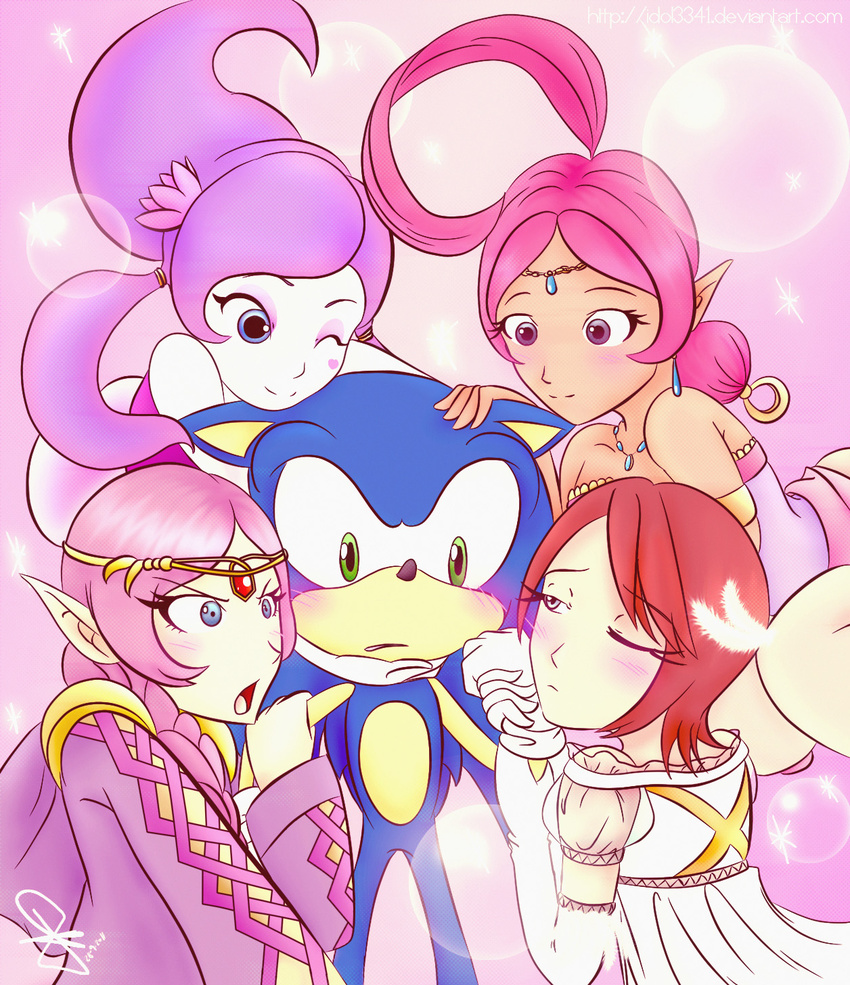 blue_eyes blush clothing ghost ghost_girl gloves green_eyes hedgehog human idolnya mammal merlina one_eye_closed open_mouth princess_elise purple_eyes shahra sonic_(series) sonic_the_hedgehog spirit wink