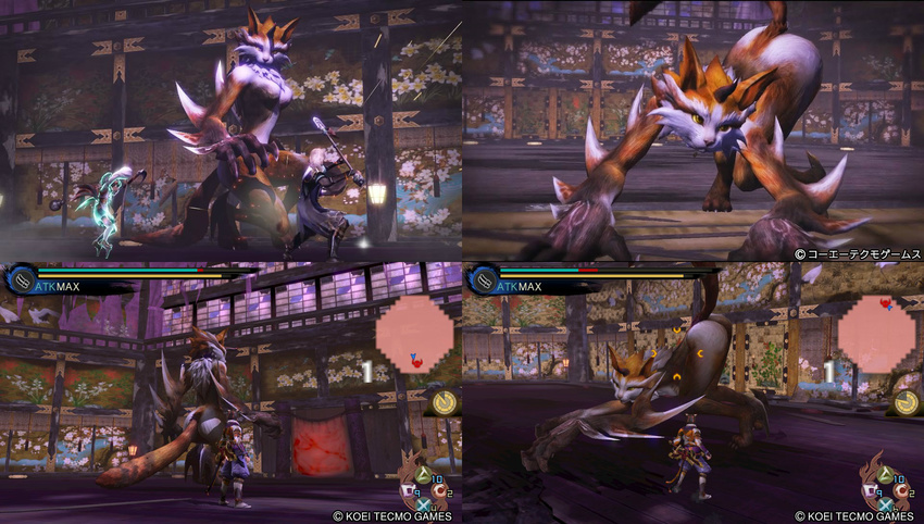 3d ass_up breasts cat chest_tuft claws fangs featureless_breasts featureless_crotch feline female fur high_heels horn kazenui kneeling mammal mynx nude open_mouth orange_fur pose raised_tail solo spikes text toe_claws toukiden tuft video_games white_fur yellow_eyes