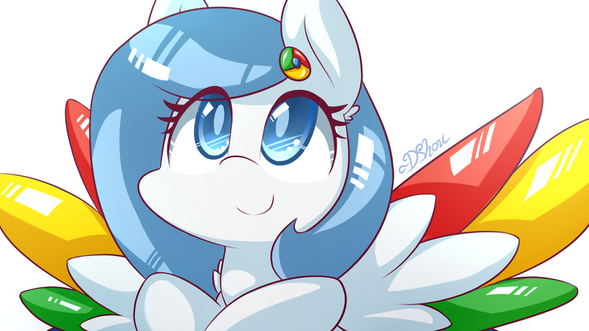 2015 blue_eyes blue_hair dshou equine female google_chrome hair mammal my_little_pony pegasus piercing portrait solo wings