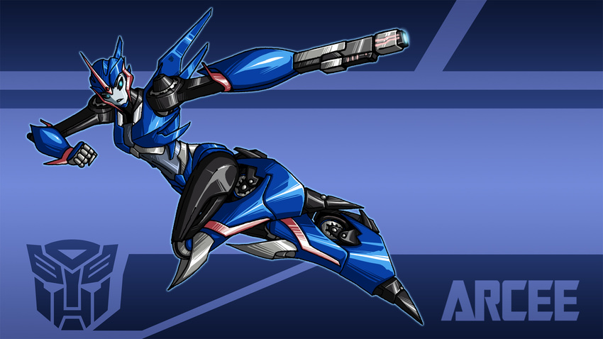 arcee blue_eyes crovirus english_text female machine robot solo text transformers transformers_prime