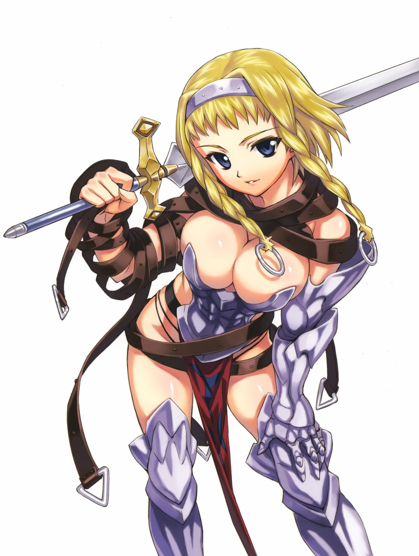 1girl bikini blonde_hair blue_eyes breasts cleavage large_breasts leina queen's_blade queen's_blade swimsuit