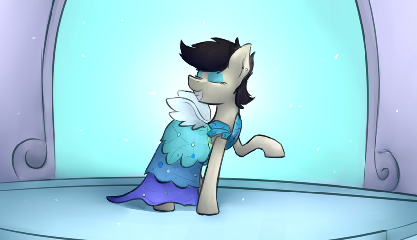 crossdressing male marsminer my_little_pony pone_keith princess_dress solo