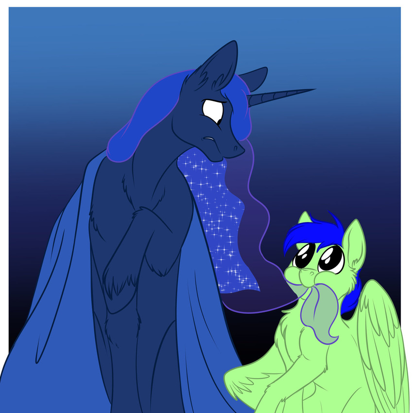 2015 blanket blue_hair equine fan_character female feral foxenawolf friendship_is_magic hair horn male mammal meme my_little_pony nom pegasus princess_luna_(mlp) simple_background wide_eyed winged_unicorn wings