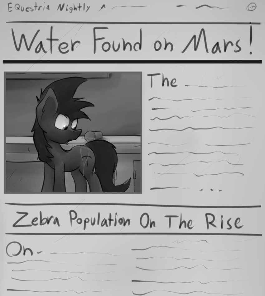 earth_pony equine horse humor male mammal mars mars_miner marsminer my_little_pony newspaper pony pun solo water