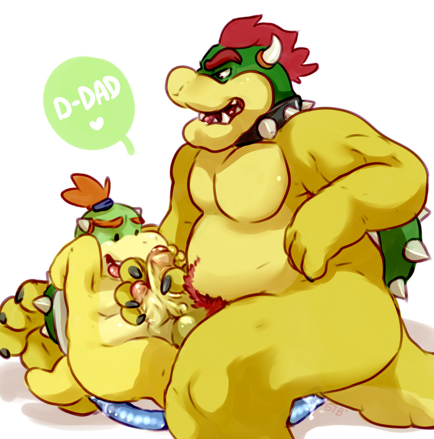 &lt;3 2015 bowser bowser_jr. cum dildo double_dildo english_text erection frottage glitter_trap_boy incest koopa male male/male mario_bros nintendo nude open_mouth penis reptile scalie sex sex_toy smile spikes teeth text tongue video_games young