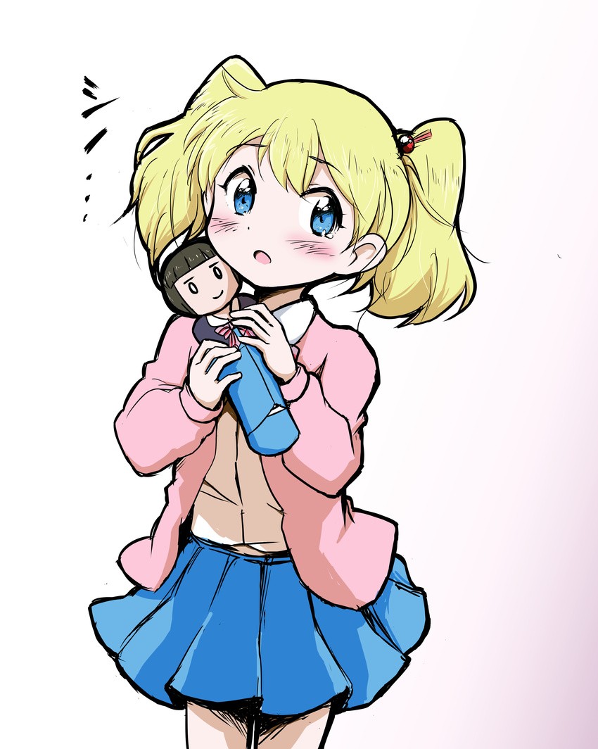 absurdres alice_cartelet bad_id bad_pixiv_id blonde_hair blue_eyes character_doll doll greatestwashi highres kin-iro_mosaic long_hair oomiya_shinobu school_uniform twintails