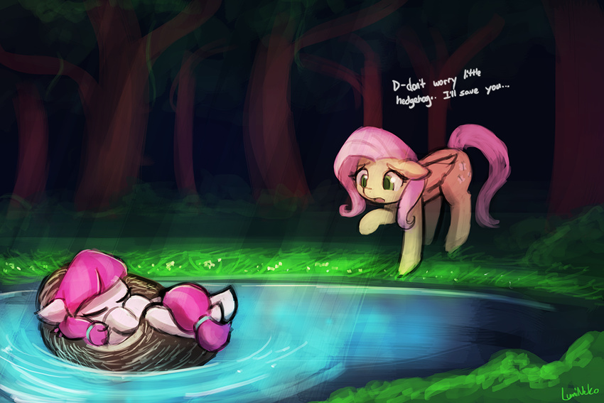 equine fluttershy_(mlp) friendship_is_magic hedgehog horse lumineko mammal my_little_pony pony