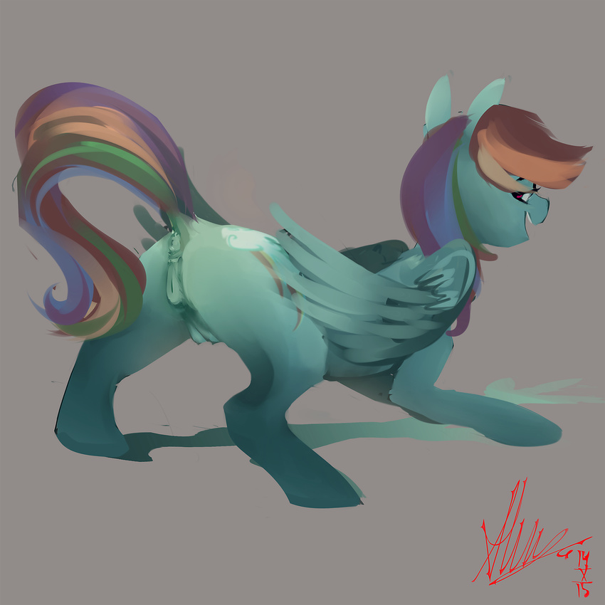 2015 alumx animal_genitalia anus butt cutie_mark equine female feral friendship_is_magic hair hi_res hooves horse mammal multicolored_hair my_little_pony open_mouth pegasus pony pussy rainbow rainbow_dash_(mlp) simple_background solo wings