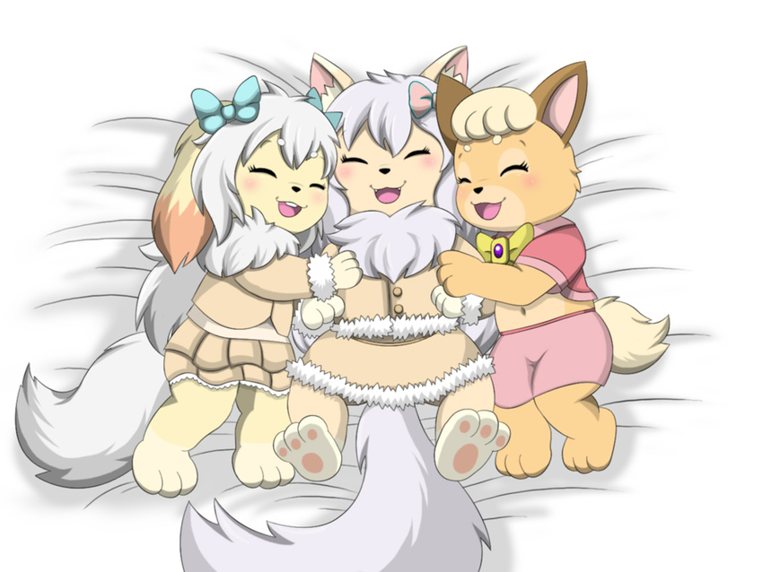 bear bed blush bow canine cat clothed clothing cub dog feline female hair half-dressed loli mammal mei midriff millicent navel paws sophie teeth white_hair winick-lim young
