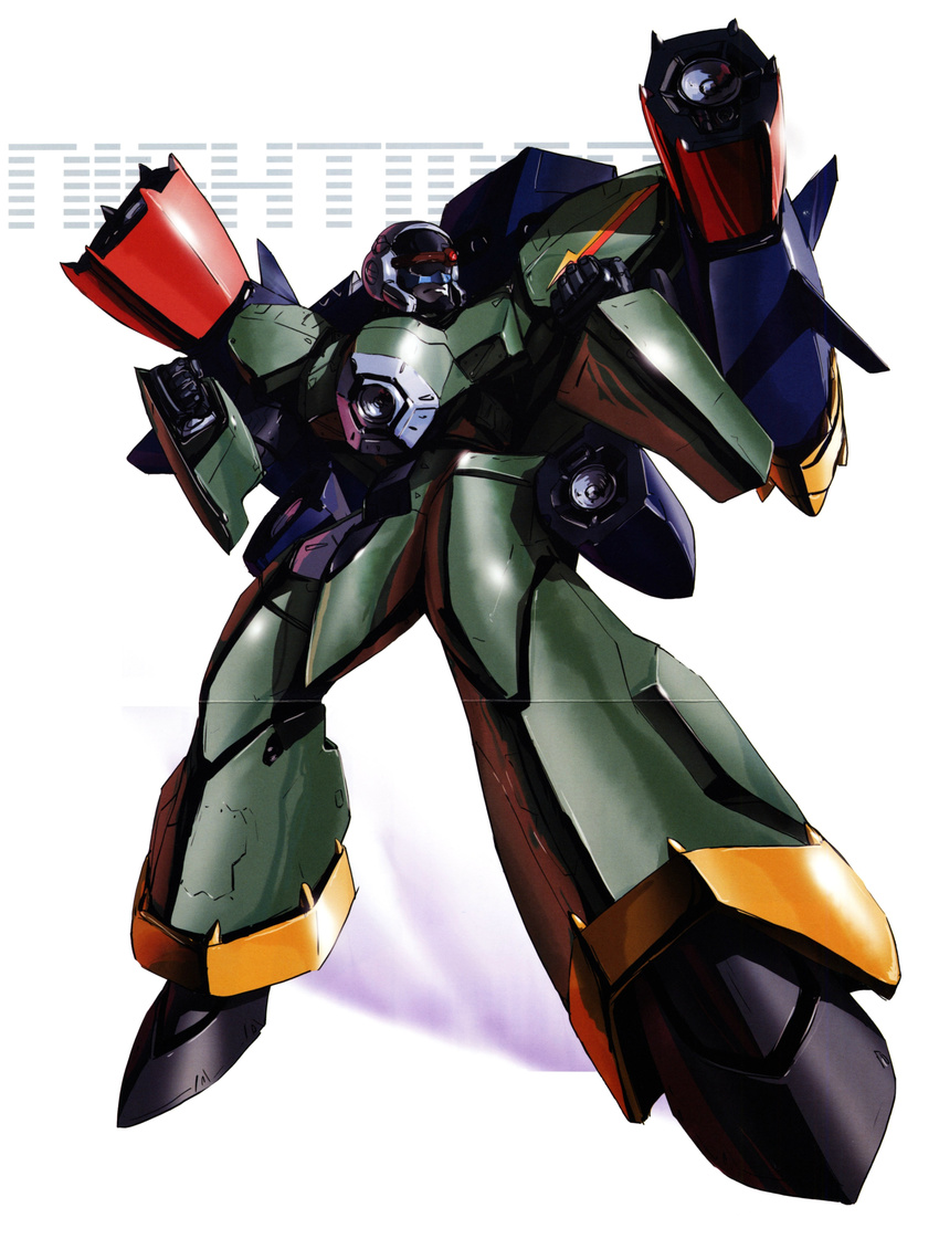 absurdres artist_request fire_bomber highres macross macross_7 mecha no_humans official_art production_art ray_lovelock scan science_fiction solo speaker traditional_media variable_fighter vf-17