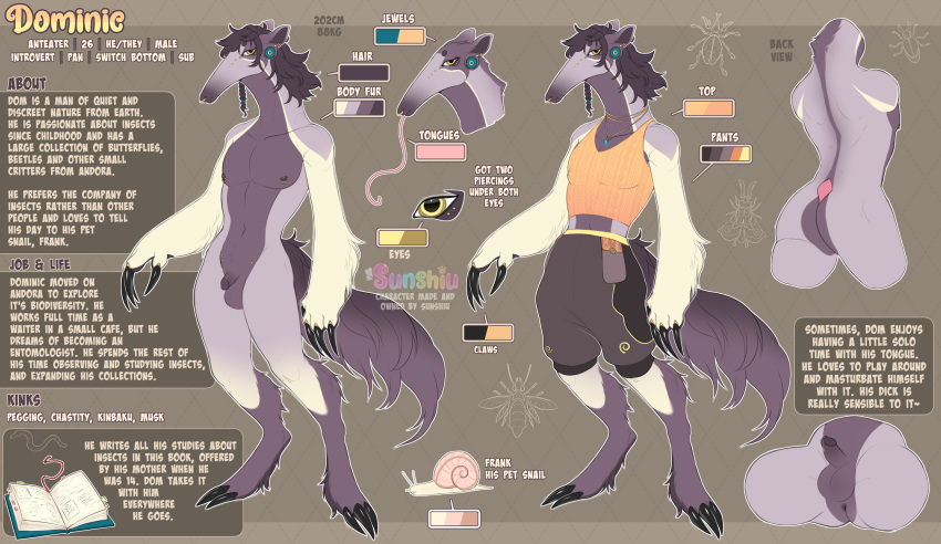 absurd_res anteater dominic_(sunshiu) hi_res male mammal model_sheet pilosan sunshiu xenarthran