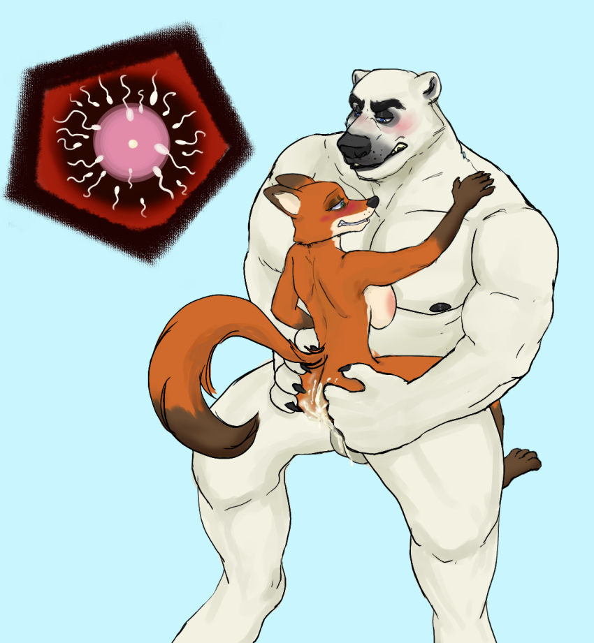 2023 4_toes 5_fingers anthro anthro_on_anthro anthro_penetrated anthro_penetrating anthro_penetrating_anthro balls bear black_nose bodily_fluids breasts butt canid canine carrying carrying_another carrying_partner claws clenched_teeth cum cum_in_pussy cum_inside cum_on_balls cum_on_butt cupcake2007 disney duo feet female female_penetrated finger_claws fingers fox fur genital_fluids genitals gloves_(marking) hand_on_butt hi_res hindpaw humanoid_hands impregnation koslov_(zootopia) larger_male leg_markings male male/female male_penetrating male_penetrating_anthro male_penetrating_female mammal markings mature_anthro mature_female mature_male mrs._wilde multicolored_body multicolored_fur musclegut muscular muscular_anthro muscular_male nipples nude orange_body orange_fur ovum paws penetration penile penile_penetration penis_in_pussy polar_bear sex size_difference smaller_female smaller_penetrated socks_(marking) sperm_cell stand_and_carry_position standing standing_sex teeth toes two_tone_body two_tone_fur ursine vaginal vaginal_penetration white_body white_fur zootopia