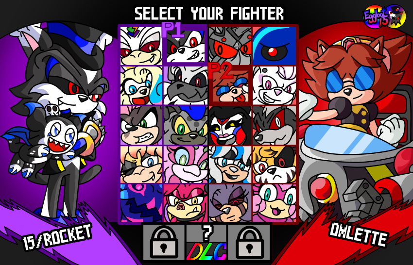 15_the_cat_(character) absurd_res anthro character_select digital_media_(artwork) domestic_cat eggbot15 fan_character felid feline felis female group headgear hi_res male mammal mech_suit sega sonic_the_hedgehog_(series) tail text