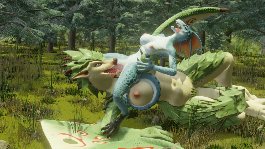 anthro bodily_fluids breasts capcom cunnilingus dragon duo female female/female flying_wyvern forest forest_background furromantic genital_fluids genitals hi_res looking_at_another looking_at_genitalia looking_pleasured monster_hunter nature nature_background nude nude_anthro nude_female oral orgasm outside plant pussy pussy_juice rath_wyvern rathian rathian_(furromantic) scalie sex skink_(warhammer_fantasy) spread_legs spreading tail_on_breast tayanna_(furromantic) tree vaginal void_dragon216 warhammer_(franchise) warhammer_fantasy