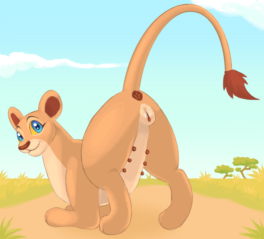 6_nipples anus detailed_background disney felid female feral genitals grass hi_res labbit1337 lion mammal multi_nipple nala_(the_lion_king) nipples outside pantherine plant presenting pussy solo the_lion_king