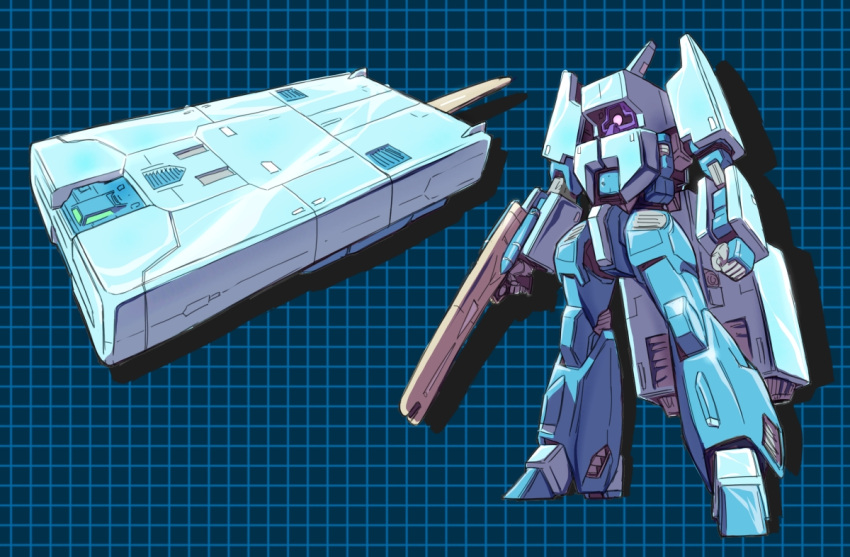 asshimar beam_rifle commentary_request concept_art energy_gun food gundam machinery mecha mobile_suit multiple_views niiyan no_humans original popsicle redesign robot sketch spacecraft starfighter transformation weapon