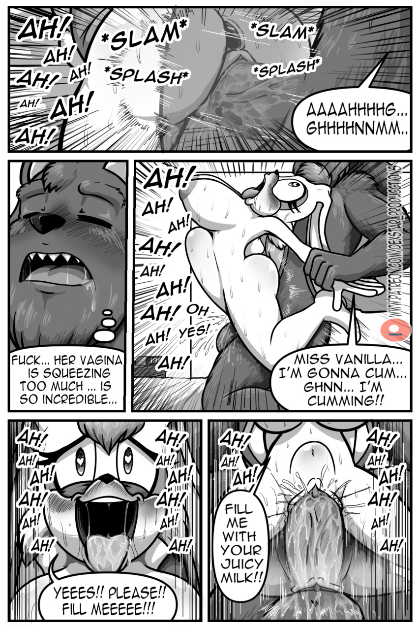 &lt;3 &lt;3_eyes 2021 2:3 5_fingers abdominal_bulge ahegao announcing_orgasm anthro arm_grab arm_tuft balls bear beard bed begging big_balls big_breasts big_penis black_text blush blush_lines bodily_fluids body_blush breasts butt butt_blush canon_x_oc comic dexstar dialogue digital_media_(artwork) dipstick_ears duo ellipsis english_honorific english_text euphemism exclamation_point eyelashes eyes_closed facial_hair female female_anthro fingers floppy_ears fur fur_tuft furniture genital_fluids genitals glistening glistening_body glistening_butt glistening_fur greyscale hair hi_res honorific inner_monologue interspecies lagomorph larger_anthro larger_male leg_tuft leporid long_ears looking_pleasured lop_ears male male_anthro mammal mature_anthro mature_female mature_male maxwell_wells moan mobian_rabbit monochrome multicolored_ears muscular muscular_anthro muscular_male name_in_dialogue navel nude nude_anthro nude_female nude_male onomatopoeia open_mouth penetration penile penile_penetration penis penis_in_pussy rabbit rabbit_ears radial_speed_lines rear_view saliva saliva_on_tongue saliva_string sega sex sex_position_request sharp_teeth shoulder_tuft side_view size_difference slam smaller_anthro smaller_female sonic_the_hedgehog_(series) sound_effects splash sweat sweaty_breasts teeth text thought_bubble tongue tongue_out tuft vaginal vaginal_fluids vaginal_penetration vanilla_the_rabbit vein veiny_penis white_emanata wide_eyed